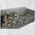 thumbnail image 6 of Fruits Soft Flannel Fleece Throw Blanket, Summer Illustration of Grapes and Leaves on Its Branches Hanging, Cozy Plush for Indoor and Outdoor Use, 50" x 60", Raspberry and Reseda Green, by Ambesonne, 6 of 6