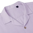 thumbnail image 7 of sogami Men's Linen Shirts Short Sleeve Hawaiian Button down Shirt with Pocket, 7 of 7