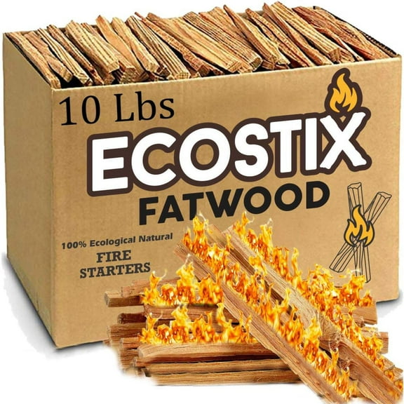 EasyGo Product Approx. 120 Eco-Stix Fatwood Starter Kindling Firewood Sticks Wood Stoves Camping Firestarter BBQ, 10 Lbs, Year Round