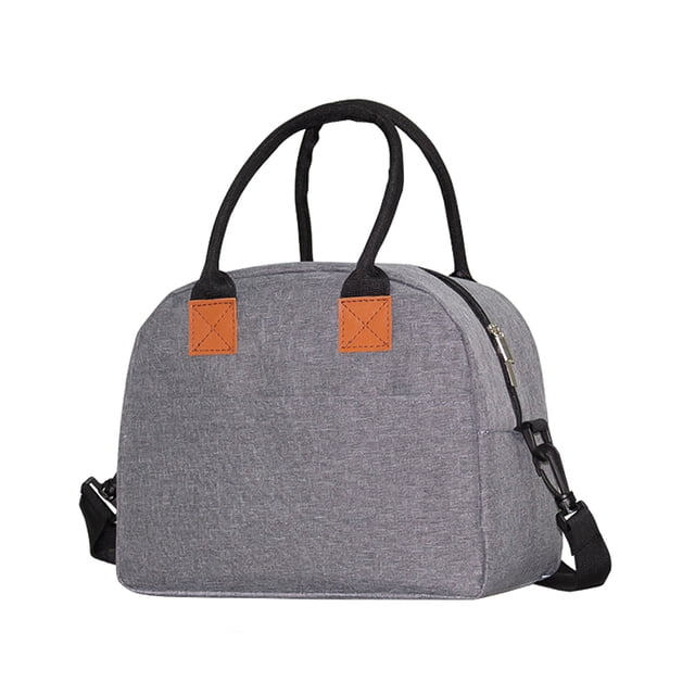 Bolsa de almuerzo para mujeres, hombres, adultos, fiambrera aislada con correa ajustable para el hom Tomshoo Gris