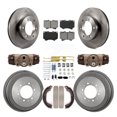 thumbnail image 1 of Transit Auto Front Rear Disc Brake Rotors Semi-Metallic Pads and Drum Kit (9Pc) for Car 2000-2002 Toyota Tundra 4.7" Plate Length K8S-102655, 1 of 11