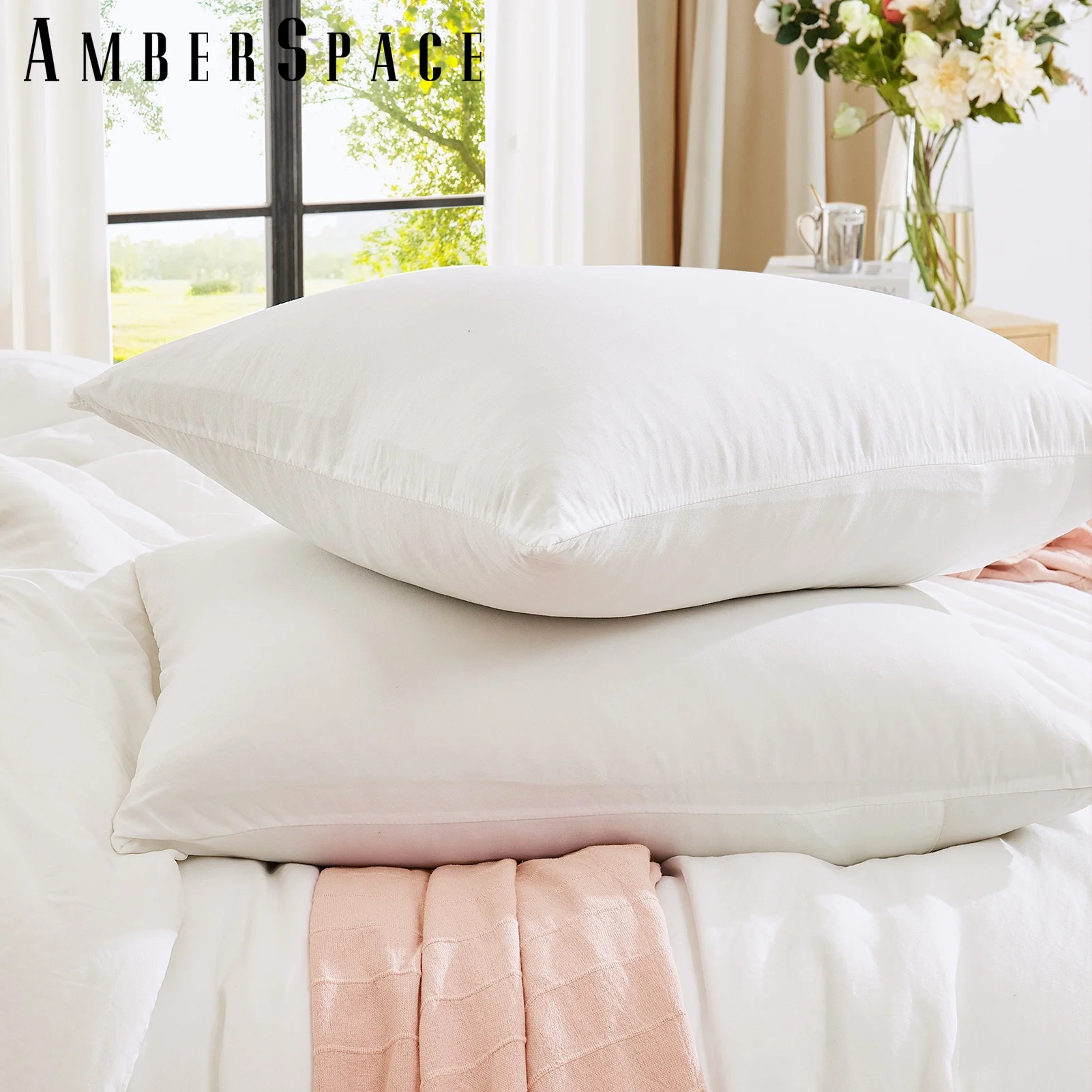 Amberspace Prewashed fabric 3-piece Bed in a Bag Comforter Set with Sheets,Arctic White,King