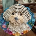 thumbnail image 3 of HELLOYOUNG 10inch Hanging Wind Spinner with Adorable Dog Design - 360° Rotating Metal Garden Art for Spring, Summer, and Fall  Wind Spinner Mandala, 3 of 10