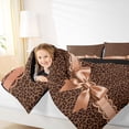 thumbnail image 4 of Manfei Vintage Leopard Pattern 7pcs Queen Bedding,Modern Chic Bowtie Bedding Comforter Set Queen,Black Reversible, 4 of 7