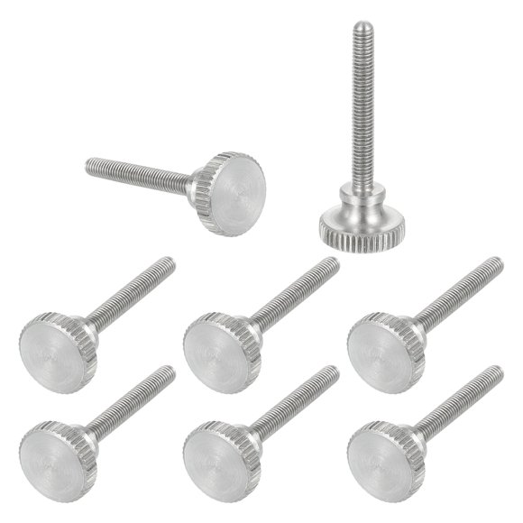 Uxcell M3x25mm Knurled Thumb Screws, 304 Stainless Steel Diamond Head Thumb Screws Metric Knurled Head Bolts with Shoulder Grip Knobs Hand Tighten Thread Fasteners, 11mm Dia. 8 Pcs