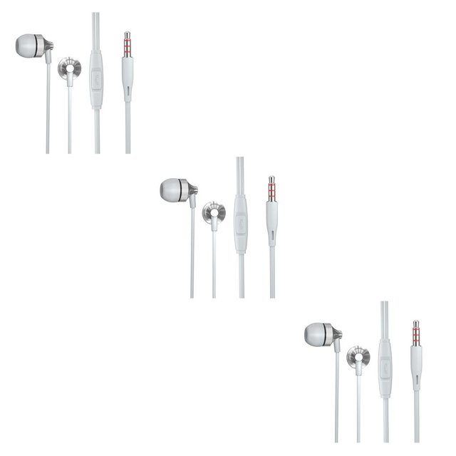 yingyy In-Ear Wired Earphone With Calling Functions Non-Tangling Wire Receive Calls Anywhere Wired Earbuds silver 3Set