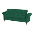 thumbnail image 4 of Modern Cotton Linen End of Bed Storage Bench with Rolled Arms, Pull-Up Upholstered Storage Ottoman Bench with Solid Wood Legs for Bedroom Living Room, 4 of 7