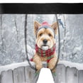 thumbnail image 4 of Playful Cairn Terrier Welcomes Winter Snowy Day with Cardinal Bird All Over Print Boxer Briefs Underwear for Men Dad Cairns Dog Lover - 12017, 4 of 6