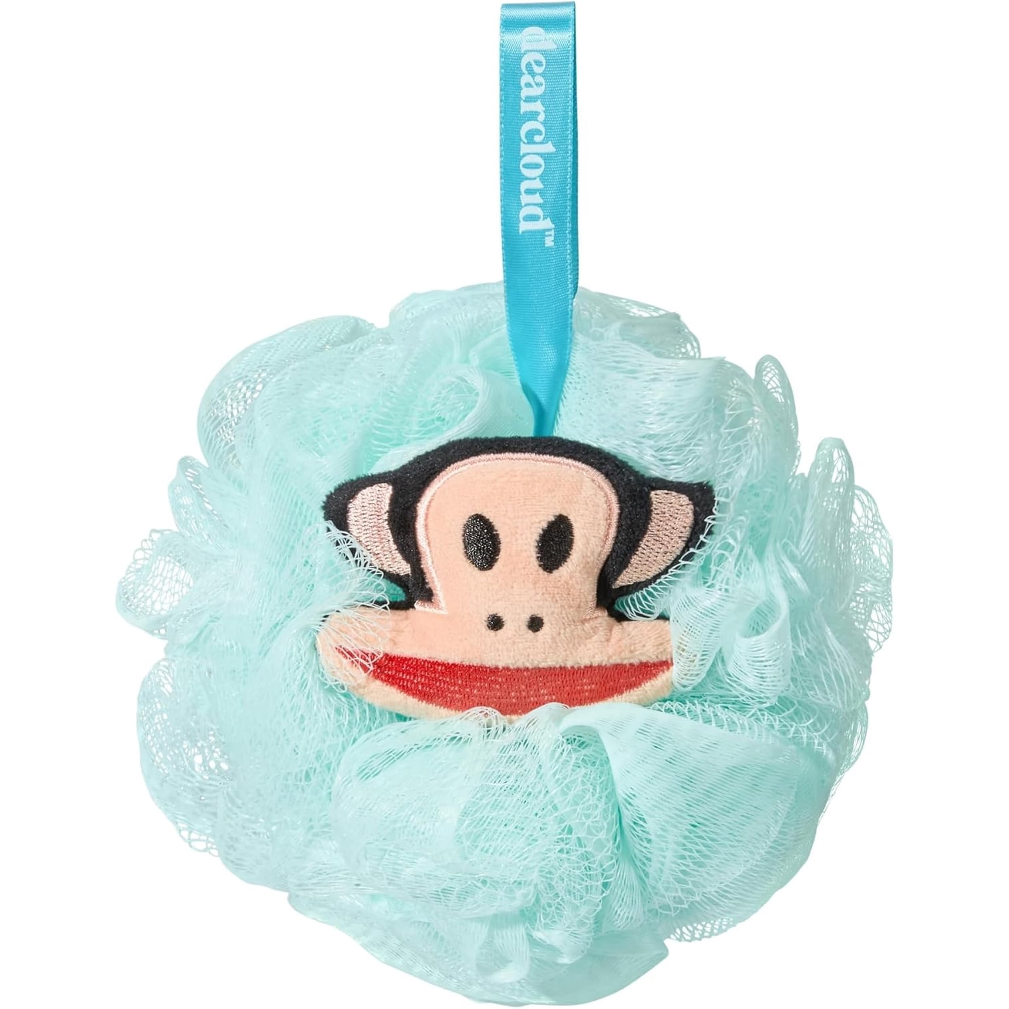 dearcloud x Paul Frank XL Classic Loofah – Exfoliating Body Scrubber for Smooth, Radiant Skin (Aqua)