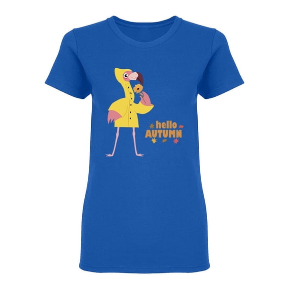 Cute Flamingo In A Raincoat Shaped Tee Women's -Image by Shutterstock