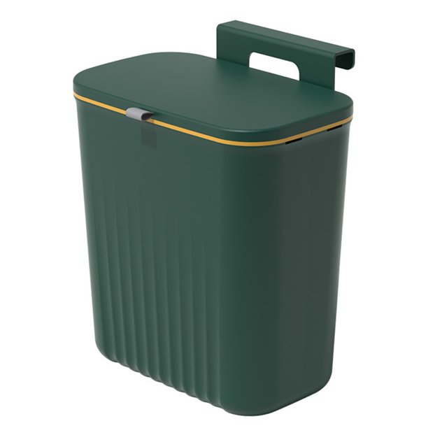 Kitchen Trash Can With Lid Hanging Recycle Bin Sliding & Flipping Cover