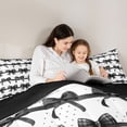 thumbnail image 4 of Erosebridal Black Coquette Bowknot Queen Comforter Set,Modern Geometric Striped Bedding Comforter Set For Girls Kids,Reversible black,3 Pieces, 4 of 7