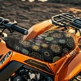 thumbnail image 3 of Uorisanigo ATV Seat Cover, Waterproof Ethnic Flower Dragonfly Four Wheeler Cushion Pad with Elastic Band, Windproof All Weather Outdoor Seat Cover for Polaris Sportsman Rancher, 3 of 7