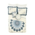 thumbnail image 2 of Modern Heirloom Charlotte Embroidered Blue Decorative Pillow, Round, 2 of 11