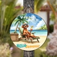 thumbnail image 4 of Vizsla Hello Summer Beach Theme with Sunglasses and Tropical Cocktail Round Wood Sign Vizslas Dog Lover Gifts Idea Hanging Wall Home Decor - 00009, 4 of 5