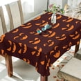 thumbnail image 3 of Coolnut Halloween Pumpkin Face Rectangle Tablecloth 60x108In,Dinner Table Cover for Outdoor & Indoor Patio, Picnic, BBQ, Holiday Party Halloween Decoration, 3 of 7