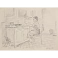 thumbnail image 3 of Ivan Ivanec 14x11 Black Modern Framed Museum Art Print Titled - Woman in the Kitchen (1944-1945), 3 of 5