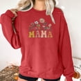 thumbnail image 4 of Culottes pour Femmes Femmes Manches Longues Chandails Mama Col Rond Chandail Ample Léger Blouse Hauts S Rouge, 4 of 7