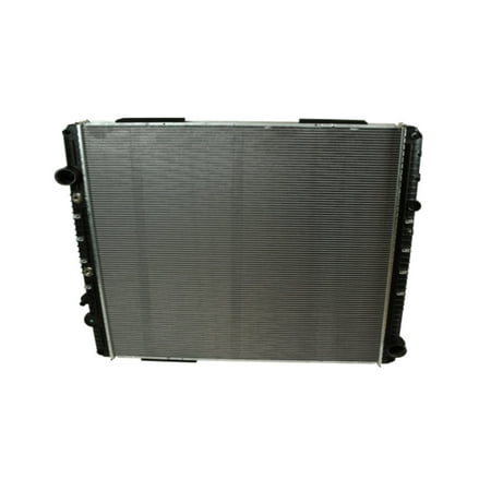 Aluminum Radiator Replacement with Downflow Outlet & Oil Cooler Compatible with Freightliner Replaces 05-30675-001 530675005 530990003 A0530676005 A0530676007