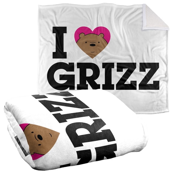 We Bare Bears Blanket, 50"x60", Heart Grizz Silky Touch Sherpa Back Super Soft Throw Blanket