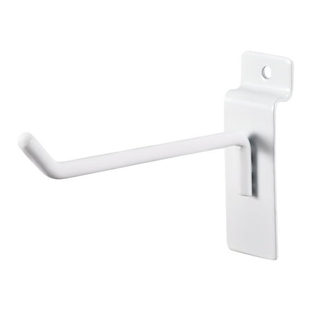 16cm Slat Wall Hook for Room Garage Retail Store Display, Powder Coated, White, 4 Pcs
