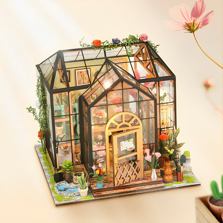 Cutebee DIY Dollhouse Kit Miniature Doll House With Furniture Book Nook  Coffee Villa for Friends Birthday Gifts