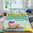 thumbnail image 2 of Harvey Beaks Conjunto de sábanas temático, trío de piezas, cómodo y amigable con la piel, diseño único, regalo de decoración para el hogar para familiares, amigos y fans,173cm *218cm, 2 of 6