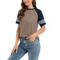 thumbnail image 2 of Ltctricy Women's T Shirts 2025 Fashion Crew Neck Short Sleeve Color Block Tunic Tops Soft Casual Tee Blouses, 2 of 7