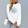 thumbnail image 4 of Christmas Sweatshirt for Womens Fashion Crewneck Christmas Snowflake Printed Pullover Top Winter Long Sleeve Sweaters Loose Plus Size Blouses Tops, 4 of 6
