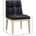 thumbnail image 3 of Meridian Furniture Adrian Black Vegan Leather Dining Side Chair, Set of 2, 3 of 9