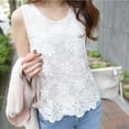 thumbnail image 2 of DHFJKG Camisole Tops For Women Tank Shirt Sleeveless Summer Floral Fashion Casual Sleeveless Crewneck Lace Clothes Trendy Top, 2 of 7