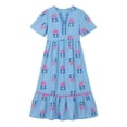 thumbnail image 6 of QUNYINEY Summer Dresses for Women 2026 Short Sleeve Floral Midi A Line Sundress Flowy Ruffle Casual V Neck Loose Fit Dresses, 6 of 6