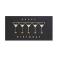 thumbnail image 2 of NIQUEA.D, Row of Martinis on Black Birthday Card, 2 of 4