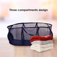 thumbnail image 2 of CSChome Laundry Hamper Laundry Basket Large Capacity Fine Mesh Foldable 3 Grid with Handle Dirty Clothing Storage Hamper, 2 of 6