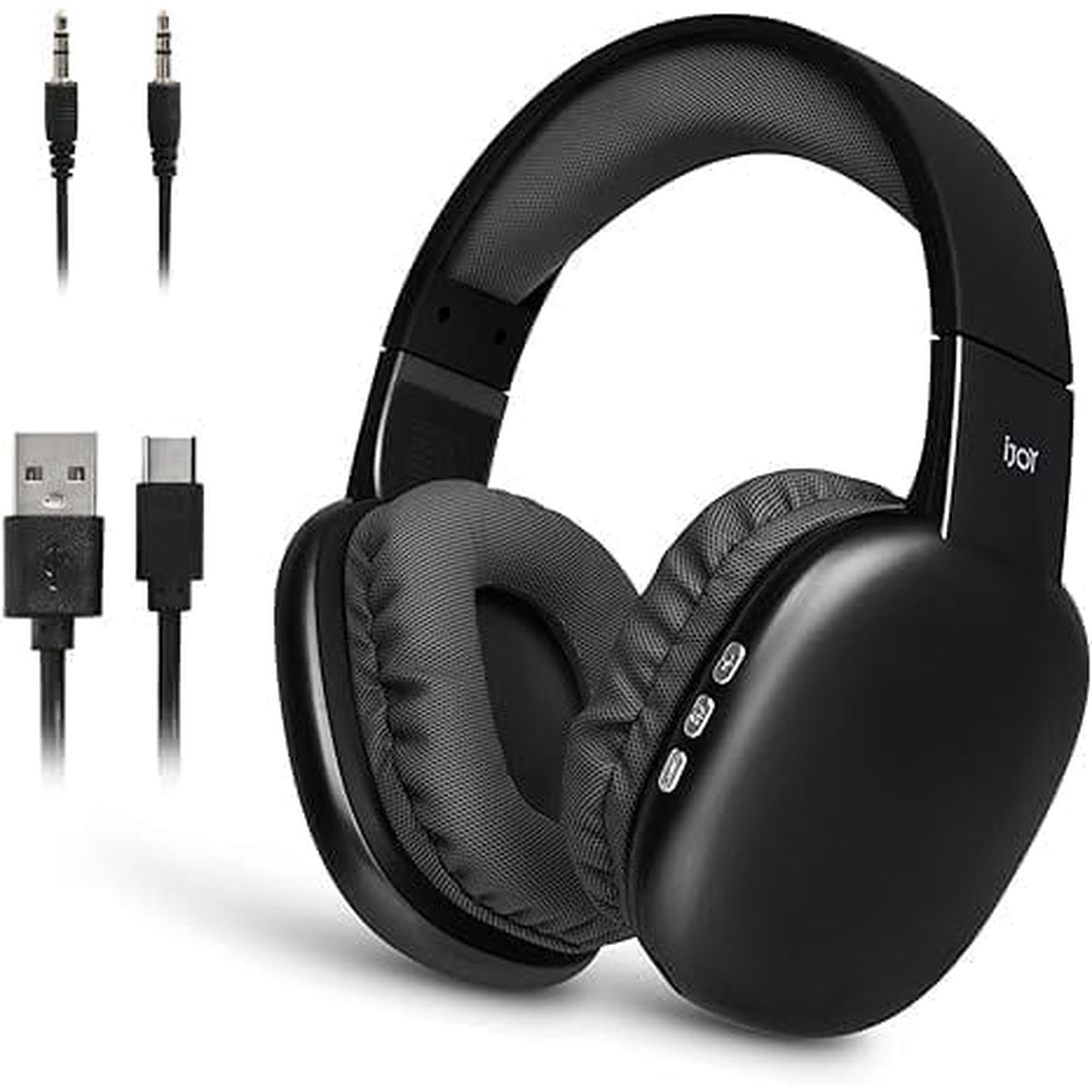 iJoy Ultra Over-Ear Wireless Bluetooth Headphones, Noise Canceling, Built-in Mic, Aux Backup, 10 H Playtime, Comfortable Design – Great Travel Gift