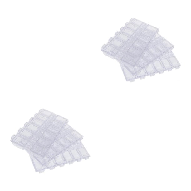 Caja de almacenamiento Minnieouse Organizador de plástico de 12 rejillas 3 piezas Claro 2.3x1.7 cm
