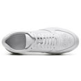 thumbnail image 5 of CMR CHAMARIPA Casual Men's Elevator Sneakers - White Cowhide Leather Height Increasing Shoes 2.36 Inches / 6 CM, 5 of 10
