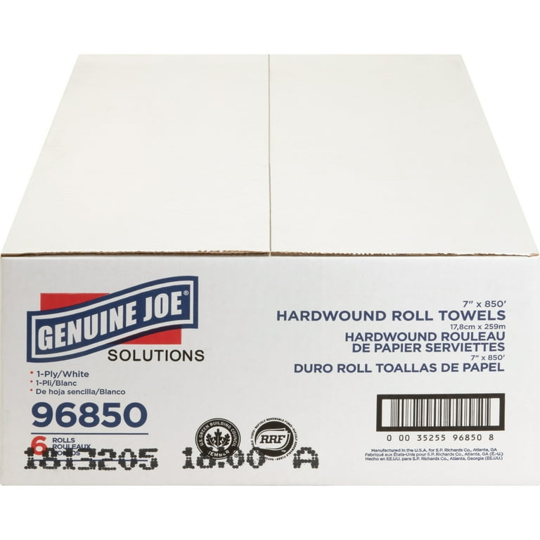 Genuine Joe Solutions Hardwound Paper Towels - 1 Ply - 7 Genuine Joe Solutions Hardwound Paper Towels - 1 Ply - 7