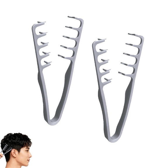 2 pcak Textured Styling Comb, Volumizing Wide - Tooth Hair Styling Comb, ABS Plastic with Textured Grip