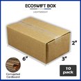 thumbnail image 2 of EcoSwift Brand Premium 6x3x2 Cardboard Boxes Mailing Packing Shipping Box Corrugated Carton 23 ECT, 6"x3"x2", Brown, 10-Pack, 2 of 4