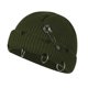 thumbnail image 1 of Gorro de punto de hilo de lana para mujer, gorro de lana cálido, gorro de calavera de punto, anillo de Metal con reborde, Hip Hop, Color sólido, Otoño e Invierno, 1 of 5