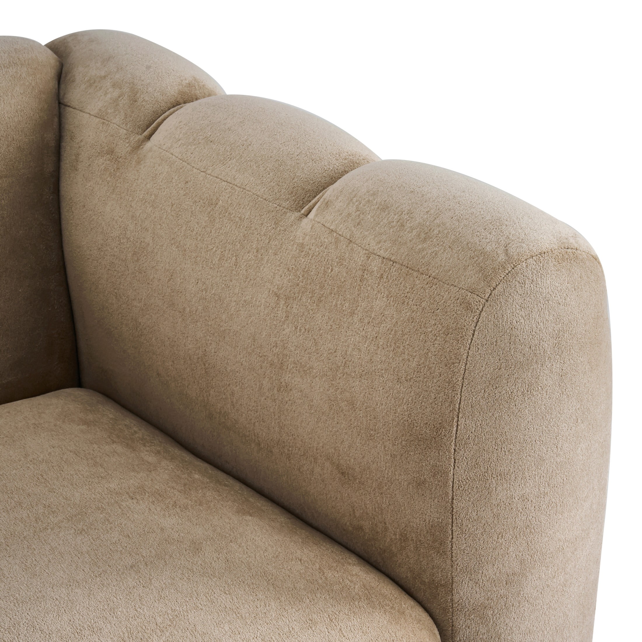 Christopher Knight Home Velvet Club Chair, Plush Upholstered Accent Chair with Channel Stitching, Camel