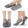 thumbnail image 3 of COOPLUS Womens Pilates Socks Non-Slip Grips With Straps Yoga Socks for Women Dance,Ballet,Workout, 3 of 7