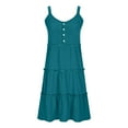 thumbnail image 5 of Giftesty Summer Dresses for Women Fashion Summer Casual Suspenders Round-Neck Solid Color Sleeveless Dress, 5 of 7
