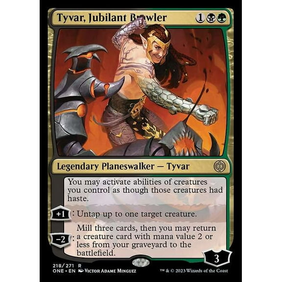 MtG Phyrexia: All Will Be One Rare Tyvar, Jubilant Brawler #218