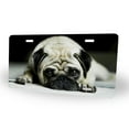 thumbnail image 2 of Yehwow Pug Puppy Watching Rest On The Floor Metal Car Plate Decorative Aluminum License Plate Tag Sign, 2 of 5