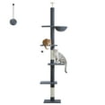 thumbnail image 5 of PAWZ Road 5-Level Cat Tree Cactus Style Floor to Ceiling Tower for Indoor Small Cats, Gray, 5 of 10