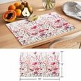 thumbnail image 6 of Spring Wildflower Placemats Set of 12, Watercolor Gradient Red Pink Flowers Grey Plant Leaf Non-Slip Place Mats Washable Table Mats for Kitchen Dining Table Decorations Indoor/Outdoor, 6 of 9