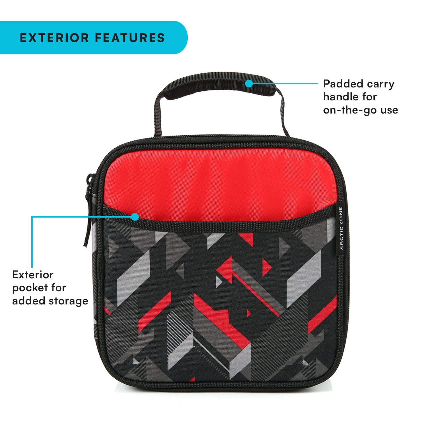 Arctic Zone Lunch Box Combo with Thermal Insulation, Tesseract Gray and Red