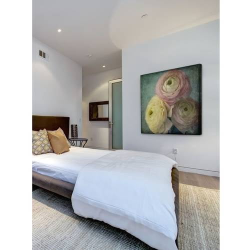 "Pink Ranunculus Vintage" Painting Print on Wrapped Canvas